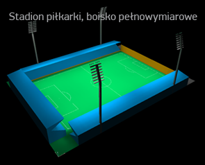 Symulacja oświetlenia LED stadionu przeprowadzona w programie DiaLUX